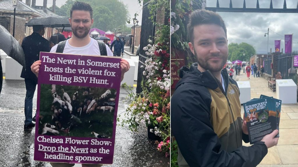 Rob Pownall campaigning at the 2024 Chelsea Flower Show